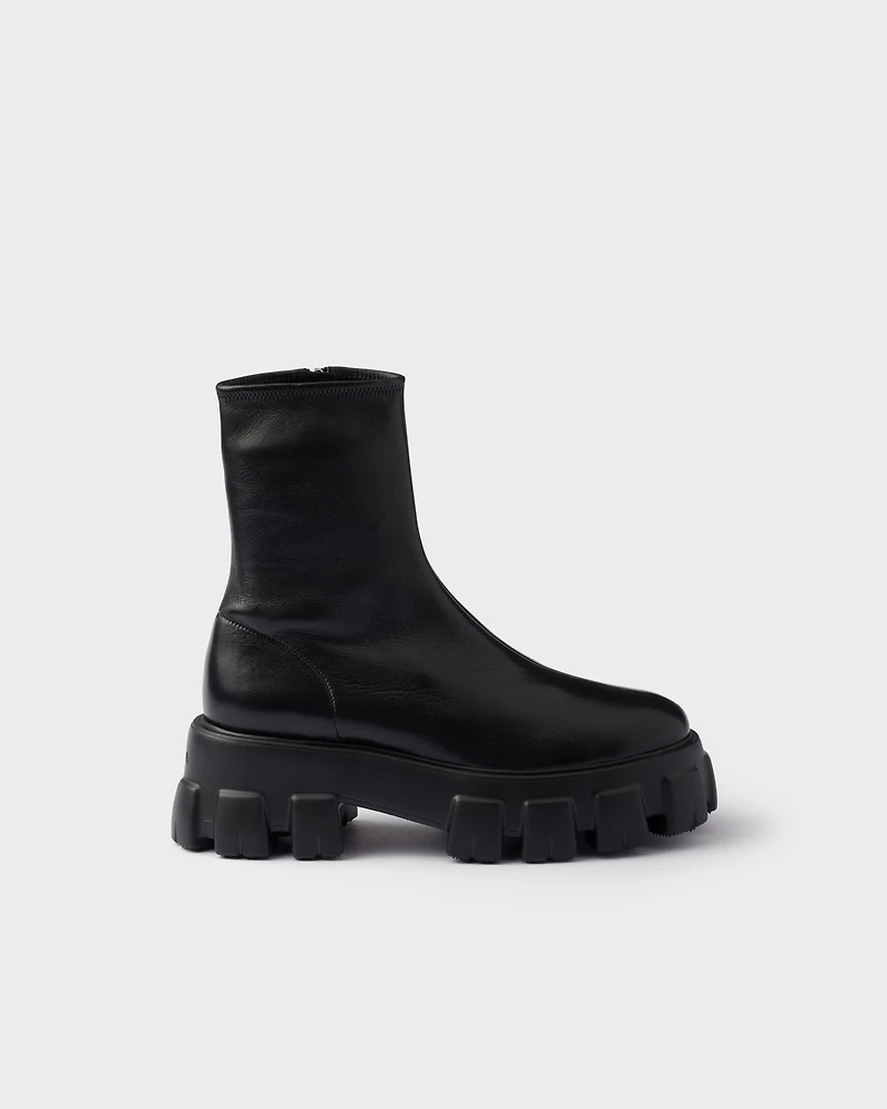 Monolith stretch nappa leather booties