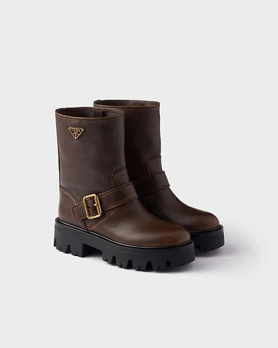 Leather booties