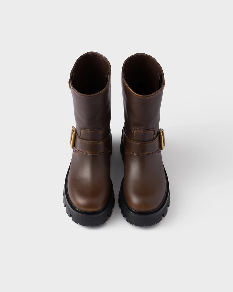 Leather booties