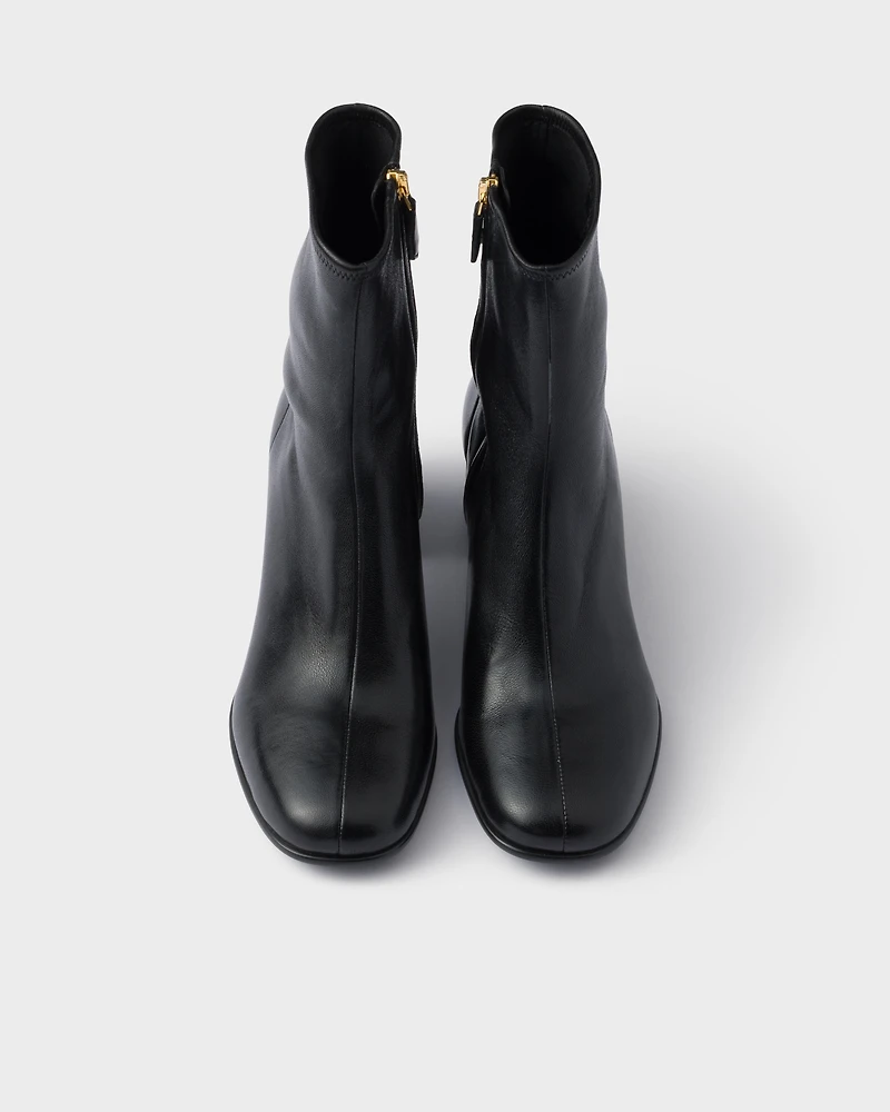 Stretch nappa leather booties