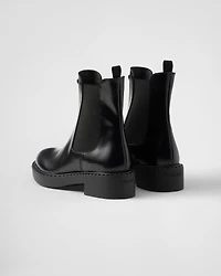 Brushed leather Chelsea booties