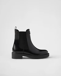 Brushed leather Chelsea booties