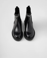Brushed leather Chelsea booties