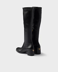 Stretch nappa leather boots