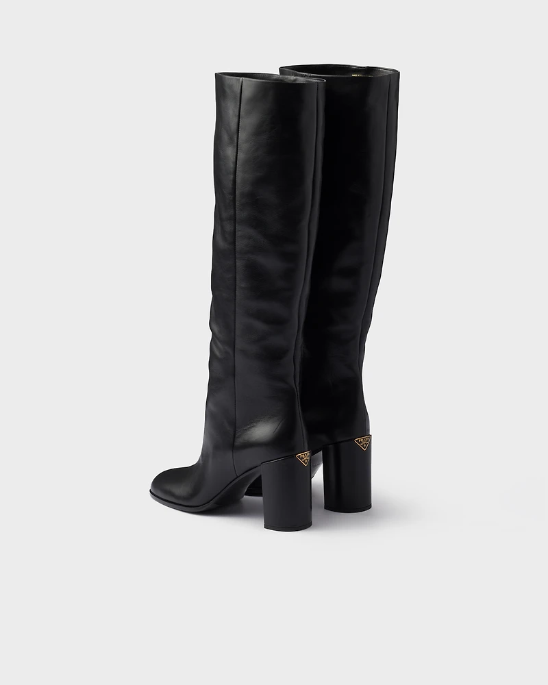 Heeled leather boots