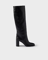 Heeled leather boots