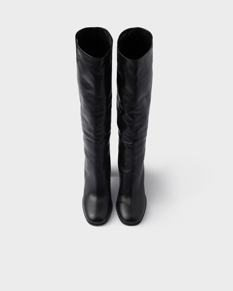 Heeled leather boots