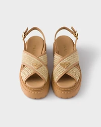 Crochet and leather sandals