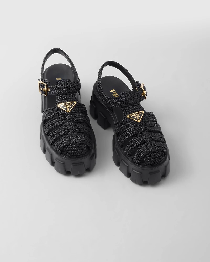 Monolith crochet cage sandals