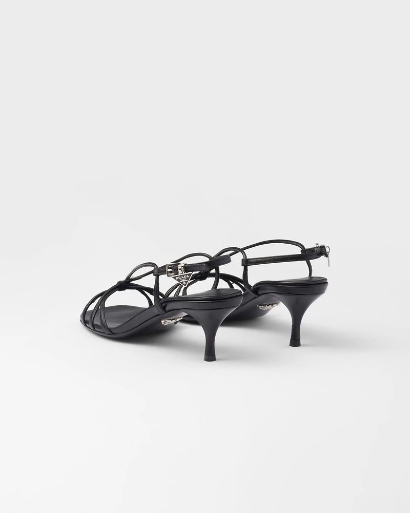 Heeled leather sandals