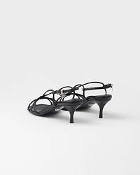Heeled leather sandals