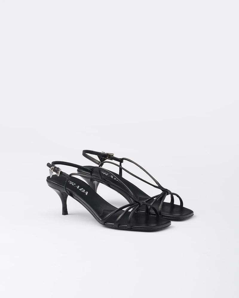 Heeled leather sandals