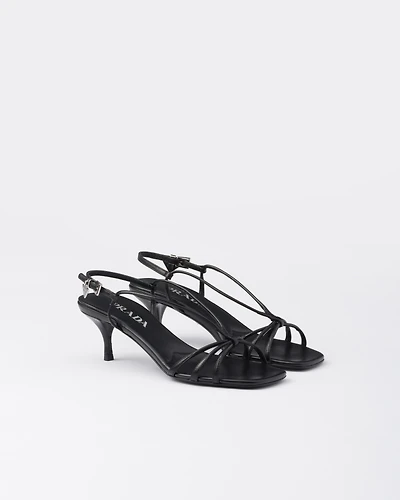 Heeled leather sandals
