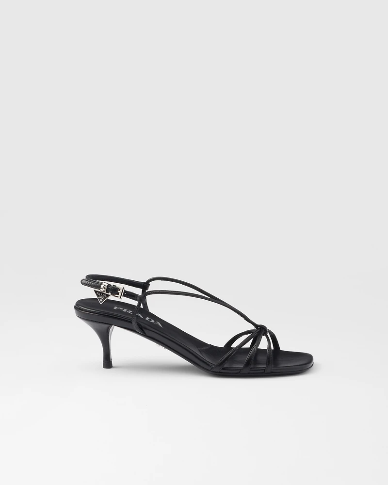 Heeled leather sandals