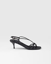 Heeled leather sandals