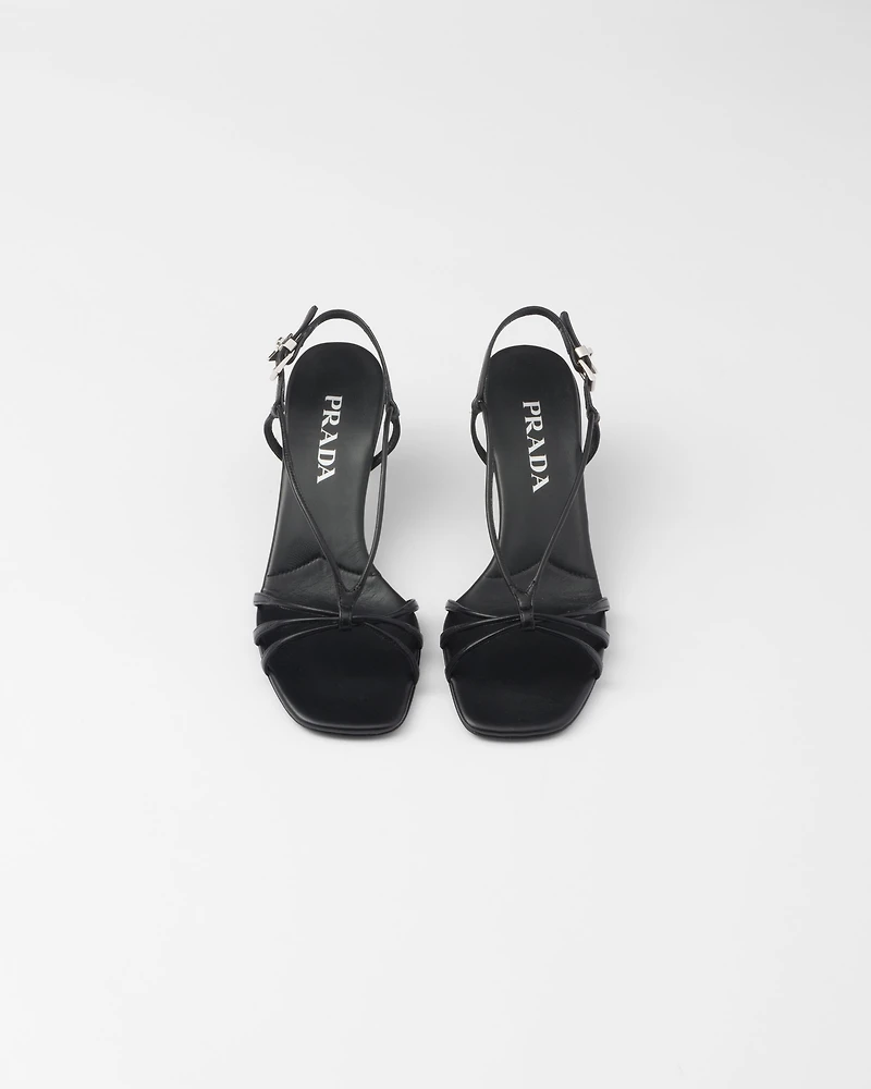 Heeled leather sandals