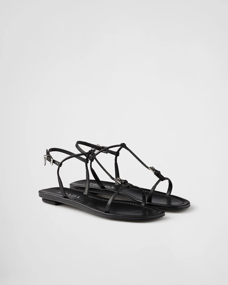 Flat leather sandals