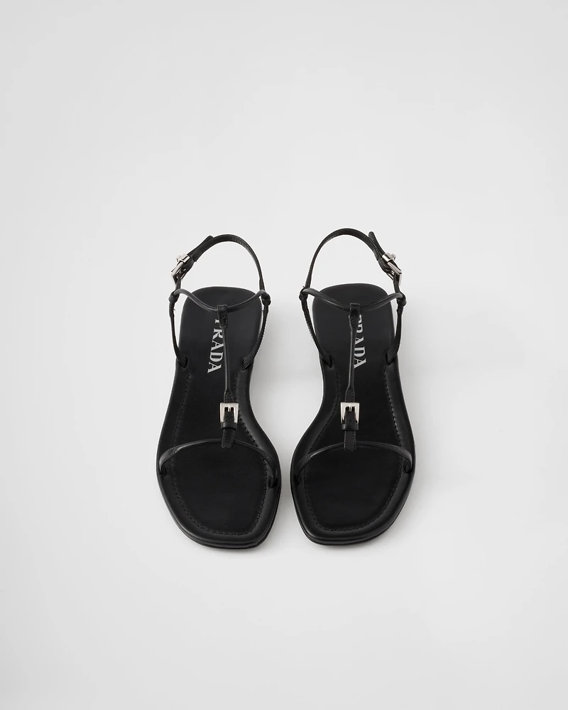 Flat leather sandals