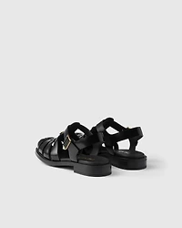 Brushed leather fisherman sandals