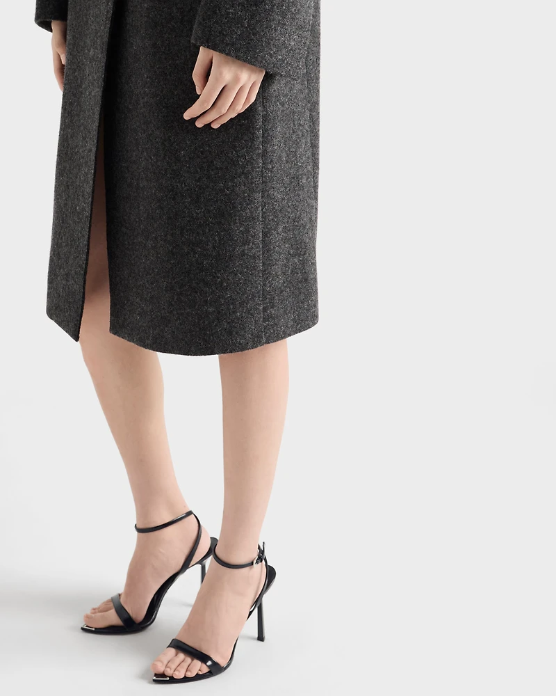 Brushed leather sandals
