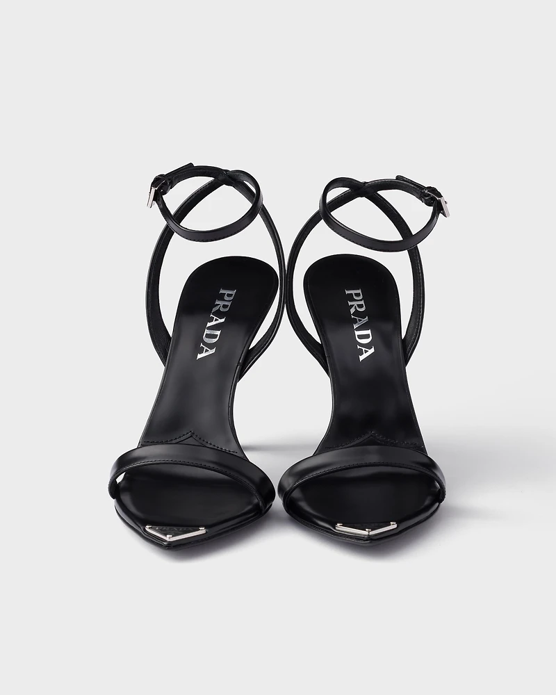 Brushed leather sandals