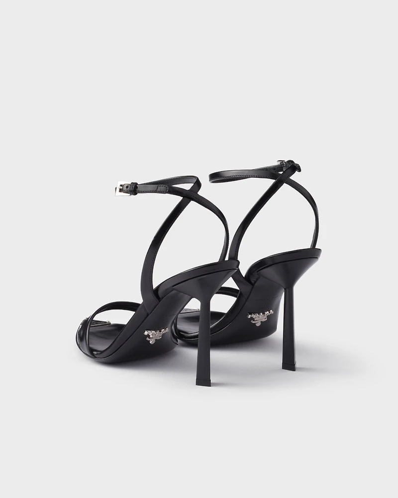 Brushed leather sandals