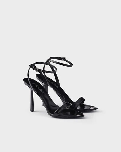 Brushed leather sandals