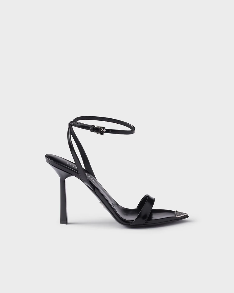 Brushed leather sandals