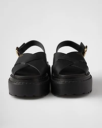 Leather crisscross sandals