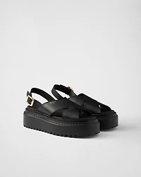 Leather crisscross sandals