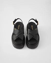 Leather crisscross sandals