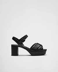 Quilted nappa leather platform sandals