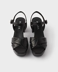 Quilted nappa leather platform sandals