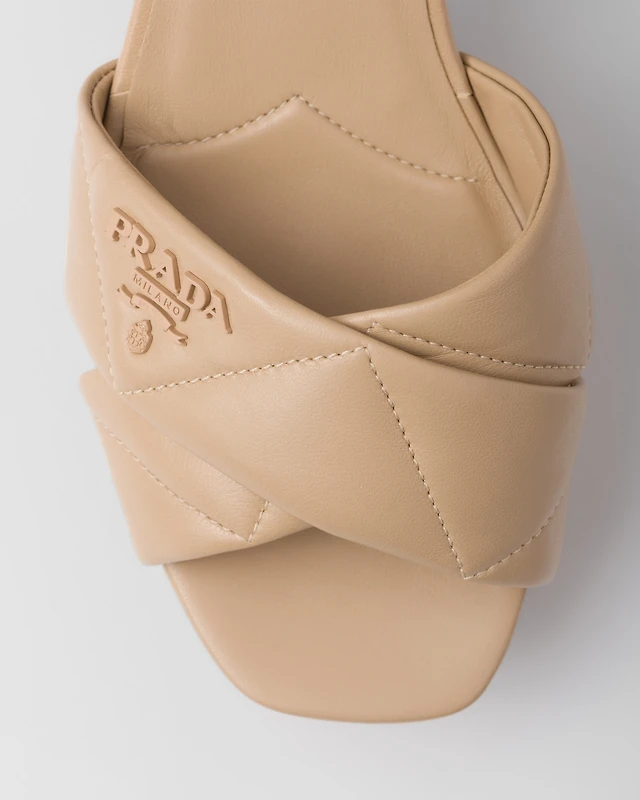 Shop Prada Quilted nappa leather platform sandals at Beverly
