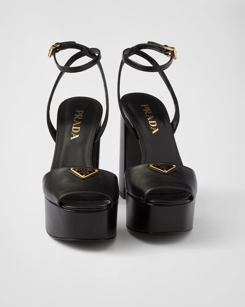 Nappa leather platform sandals