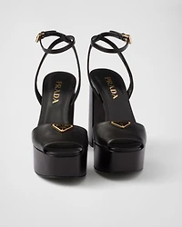 Nappa leather platform sandals