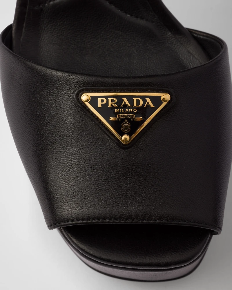 Nappa leather platform sandals