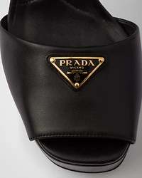 Nappa leather platform sandals
