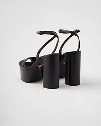 Nappa leather platform sandals