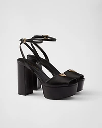 Nappa leather platform sandals