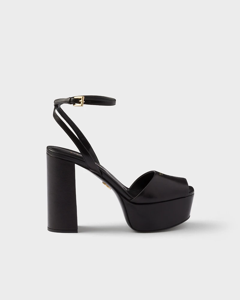 Nappa leather platform sandals