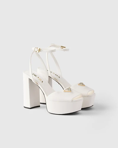 Nappa leather platform sandals
