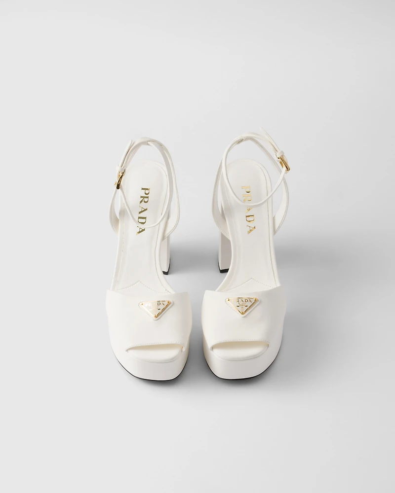 Nappa leather platform sandals