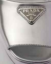 Metallic leather platform sandals