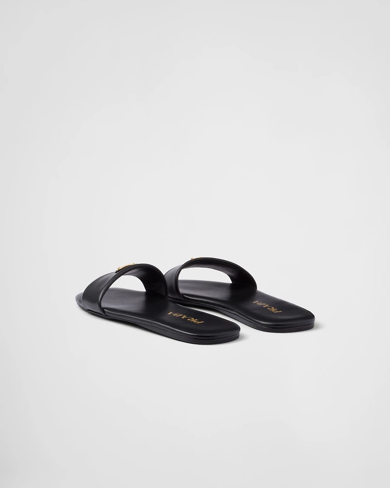 Leather slides
