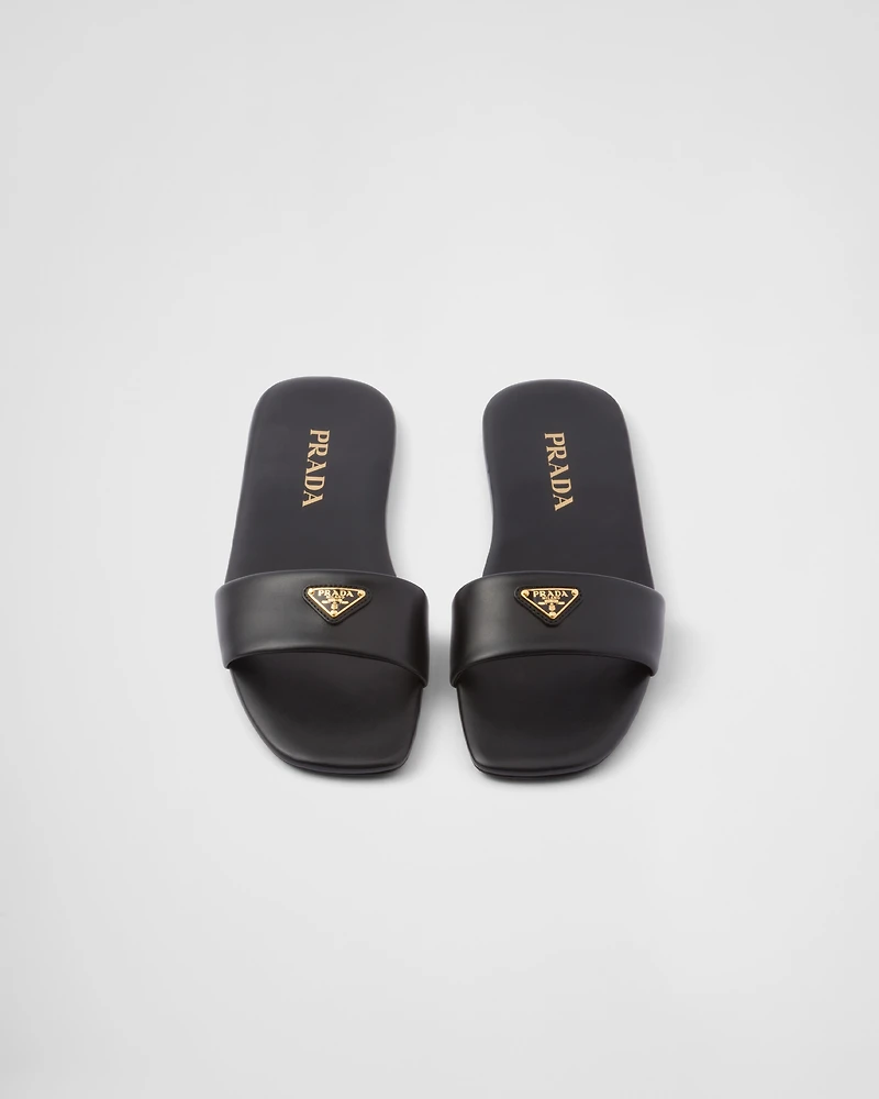 Leather slides