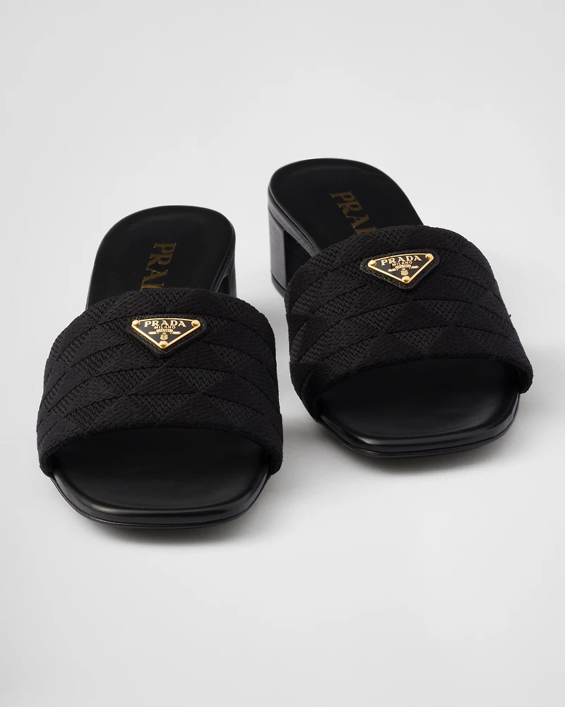 Embroidered fabric sandals