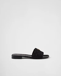 Embroidered fabric slides