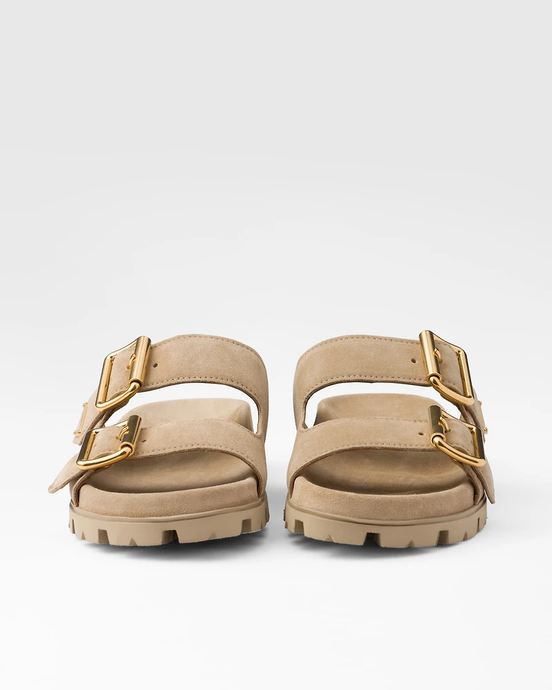 Suede strap slides