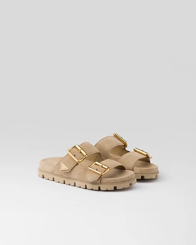 Suede strap slides